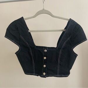 Urban Outfitters Black Buttoned Top
